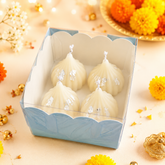 Handcrafted Modak Soy Wax Candle ,Decorative Modak Shaped Candles for Diwali,Ganesh Chaturthi, Pooja, Festival Decoration, Home Decor & Gifting Set of 4