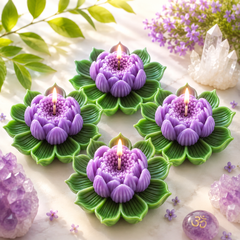 Lotus Flower Candle, Decorative Spa Candle,Handcrafted Wax for Home Relaxation