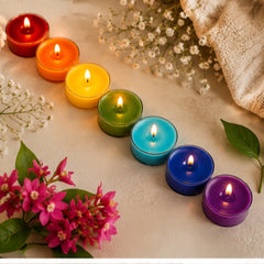 7 Chakra T-Light Candle Set