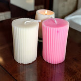 3D Cylinder Geometrical Stripes Candle/ Pillar Candle
