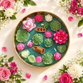 Brass Urli Lotus Pond Candle | Handmade Soy Wax lotus pond candle