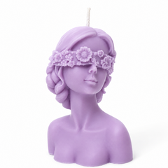 Blind Fold Lady Candles,Flower Girl Candle,Closed Eye Women Face Shape Candle -  Set of 2