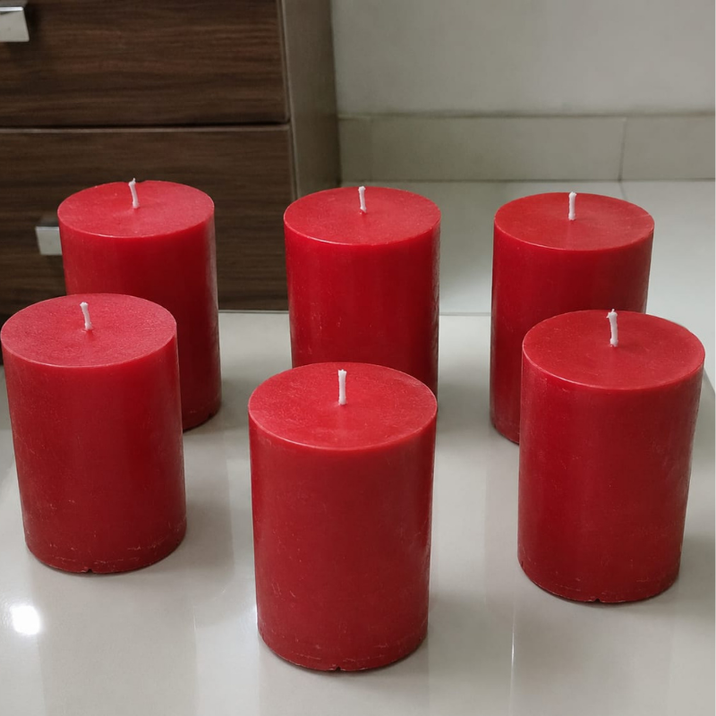 Round shape soy wax pillar candle