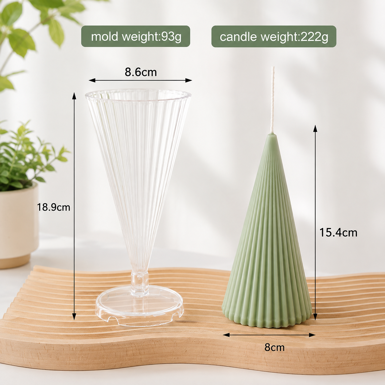 Striped Conical Candle