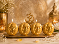 Sun n Moon face Candle/Sun Moon Artistic Candle for Celestial Theme Decor, Bedroom Ambience & Boho Interior Styling