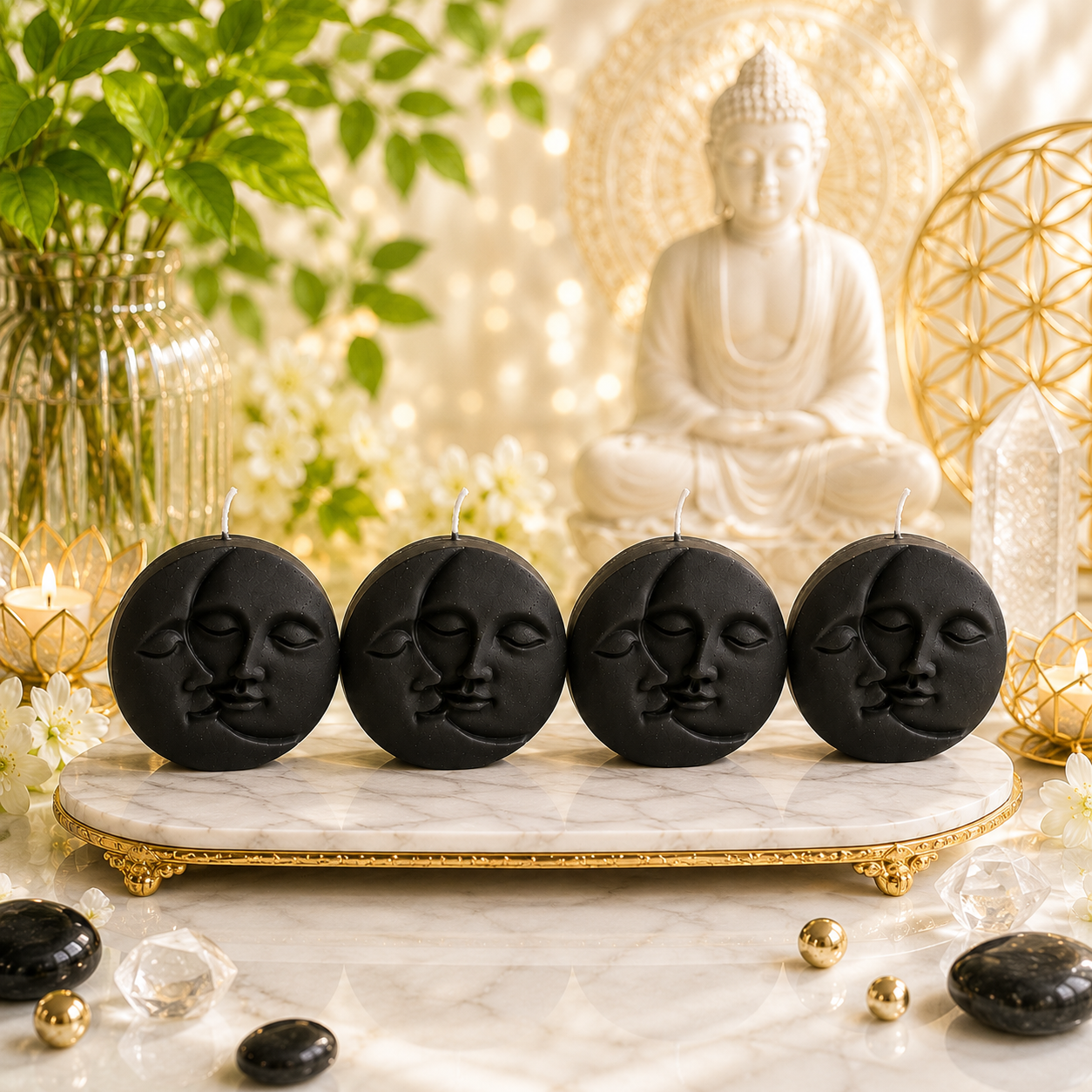 Sun n Moon face Candle/Sun Moon Artistic Candle for Celestial Theme Decor, Bedroom Ambience & Boho Interior Styling