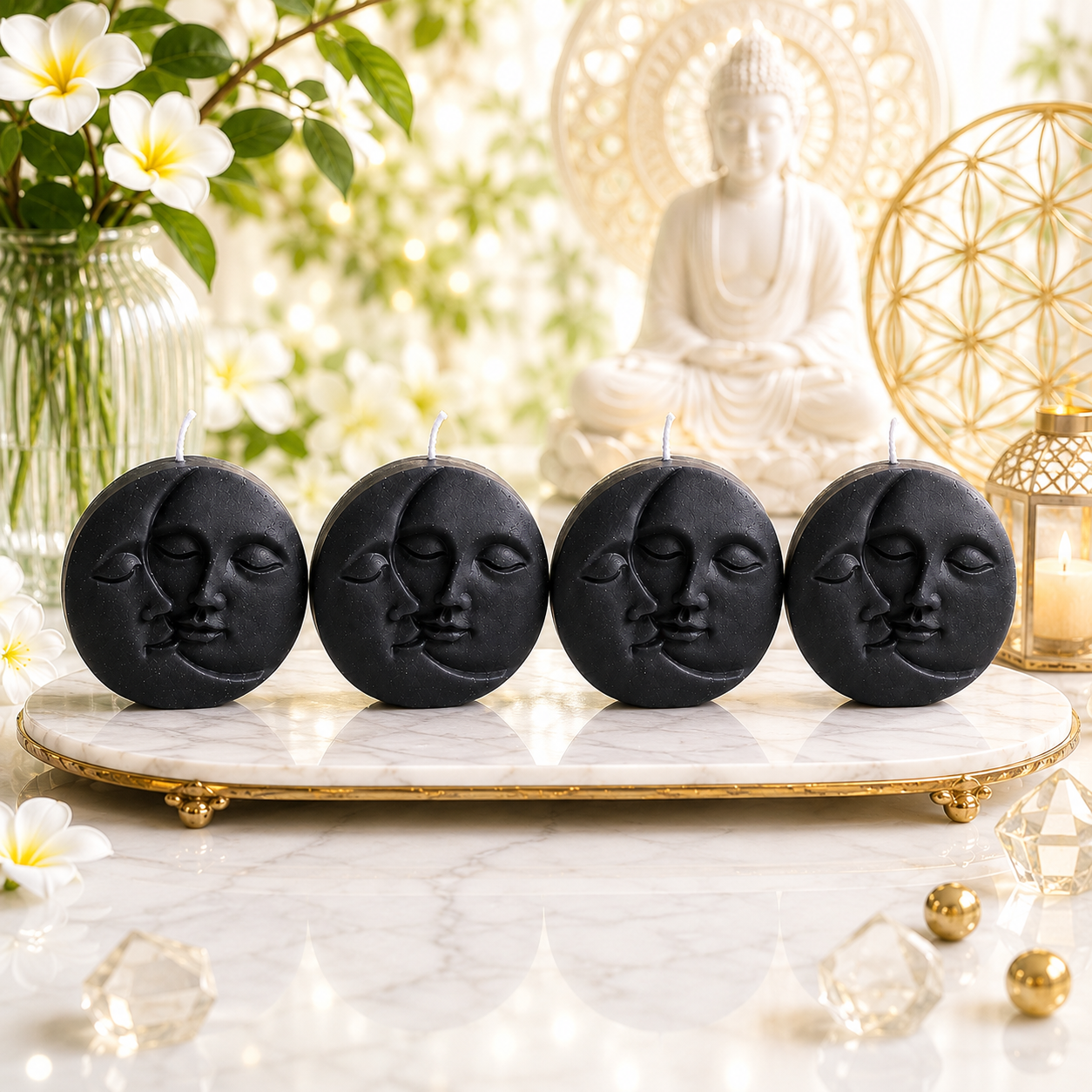 Sun n Moon face Candle/Sun Moon Artistic Candle for Celestial Theme Decor, Bedroom Ambience & Boho Interior Styling