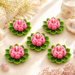 Lotus Flower Candle, Decorative Spa Candle,Handcrafted Wax for Home Relaxation