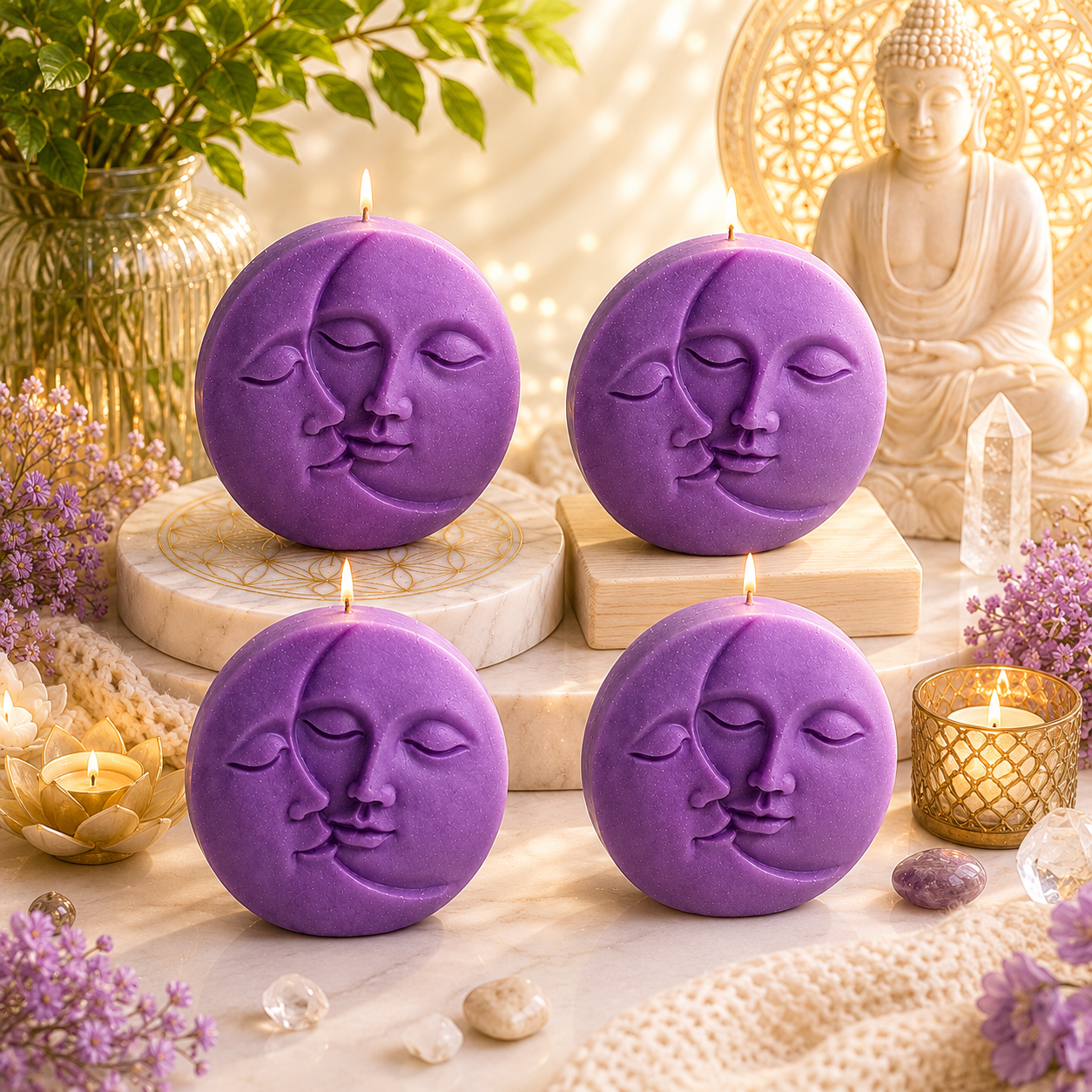 Sun n Moon face Candle/Sun Moon Artistic Candle for Celestial Theme Decor, Bedroom Ambience & Boho Interior Styling