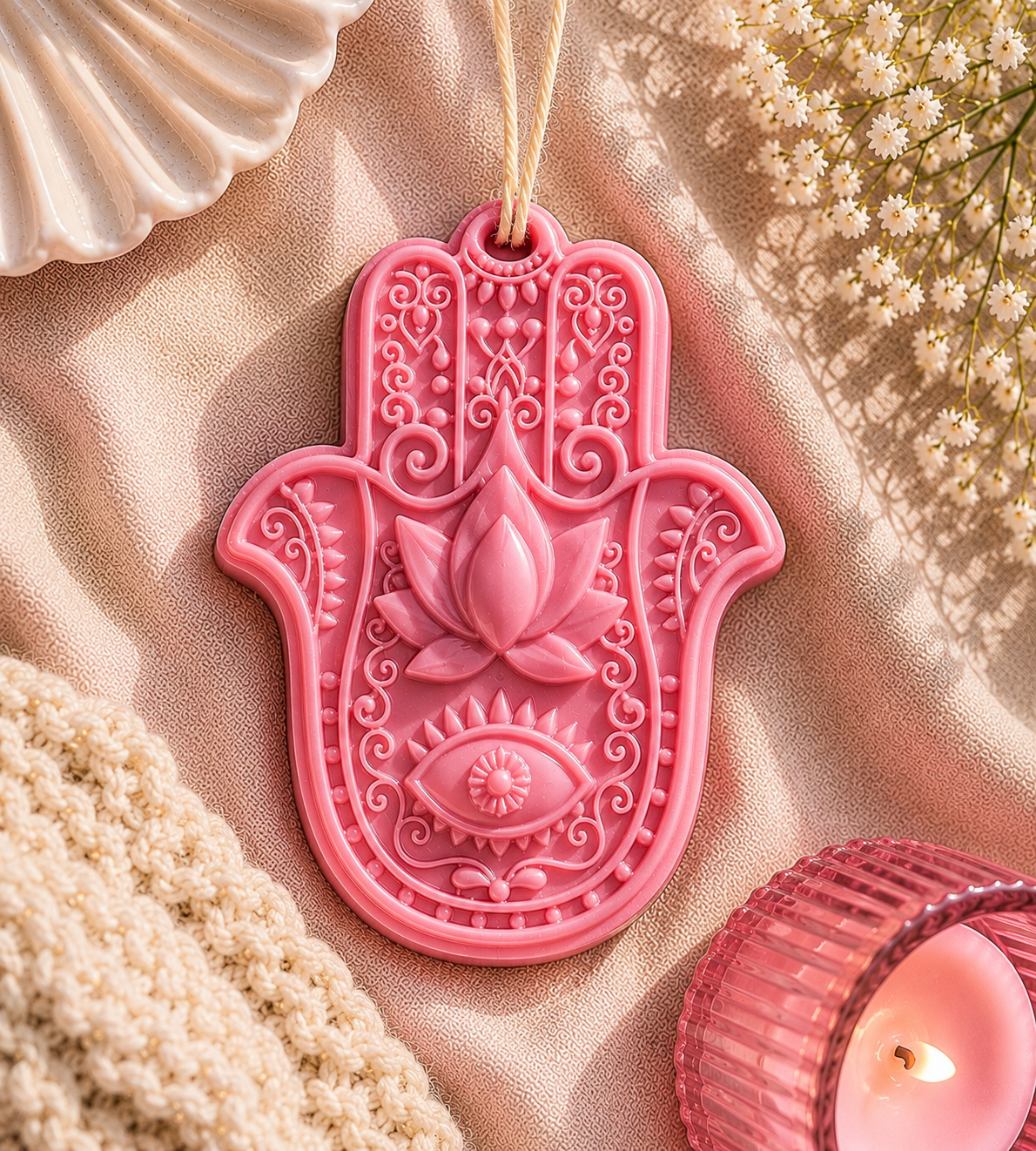 Hamsa Hand Evil Eye Candle