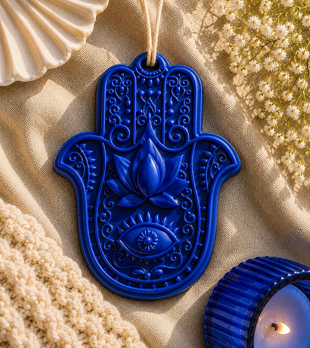 Hamsa Hand Evil Eye Candle