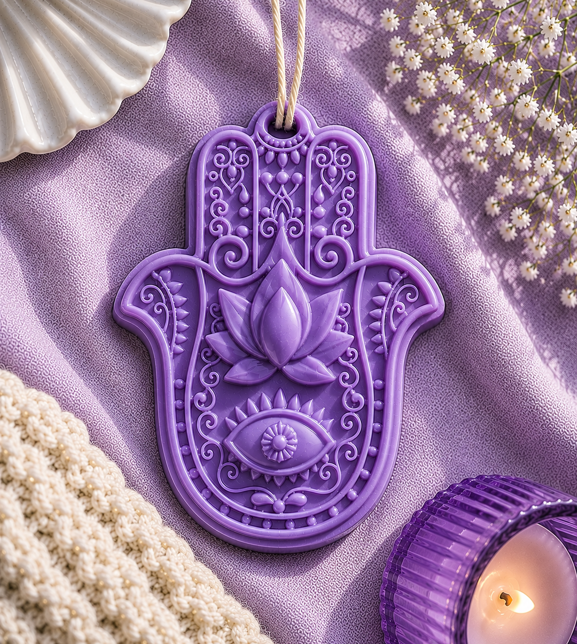 Hamsa Hand Evil Eye Candle