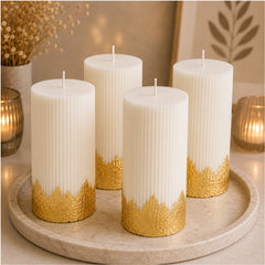 Ribbed pillar candles