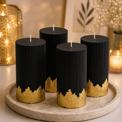 Ribbed pillar candles
