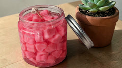 Pink Desire Small Heart Soy Gel Wax Glass Jar Scented Candle