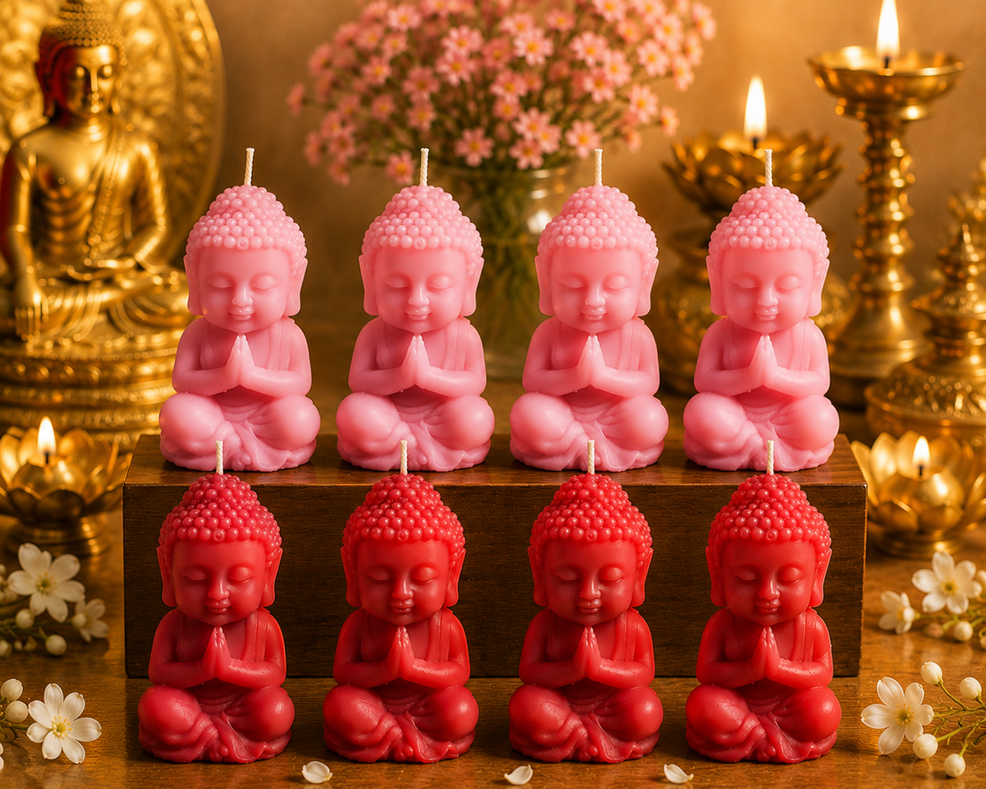 Medditating Buddha candle/ Decorative Buddha Idol Peaceful Home Décor